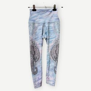 Evolution and Creation Mandala Elephant Print Stretch Leggings. Small.